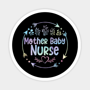 Mother Baby Nurse cute floral watercolor Magnet